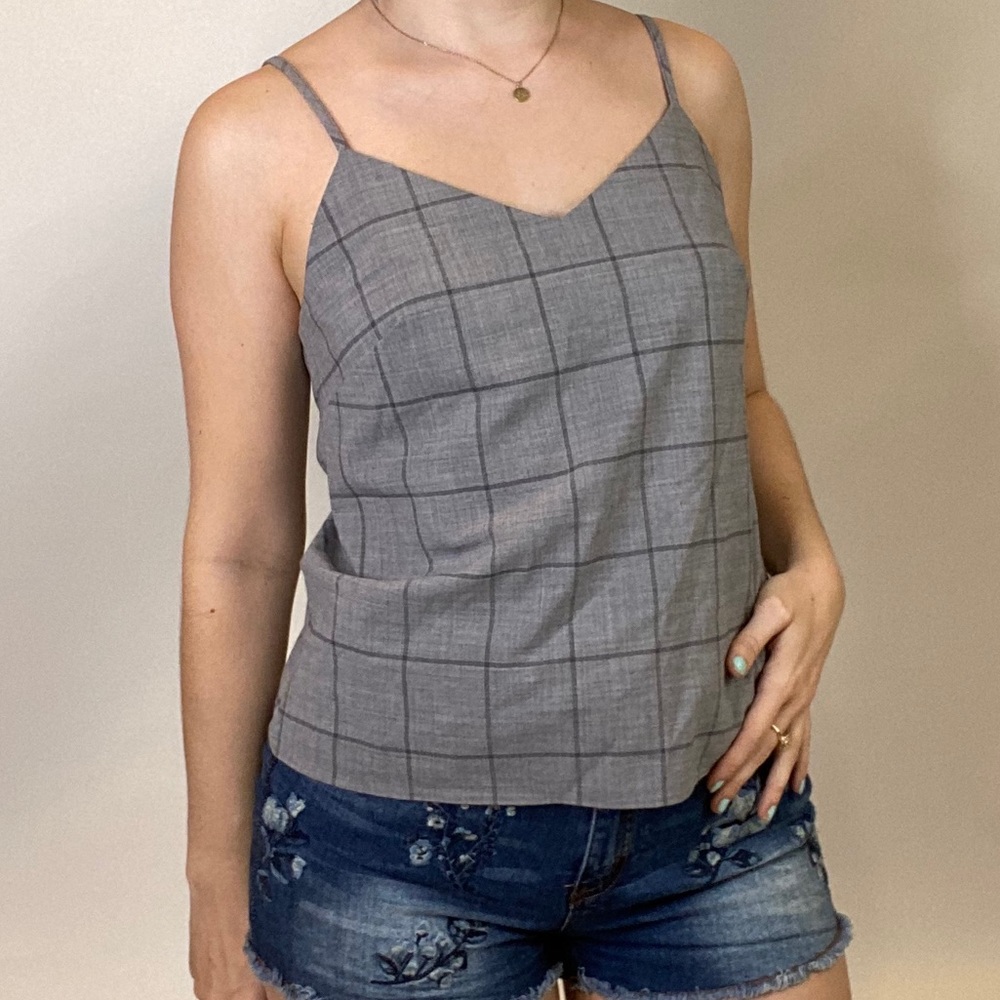 Banana Republic Grey Sleeveless Blouse